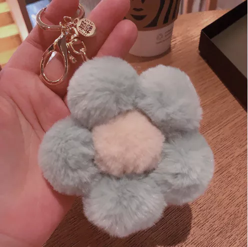 Creative New Flower Plush Ball Keychain