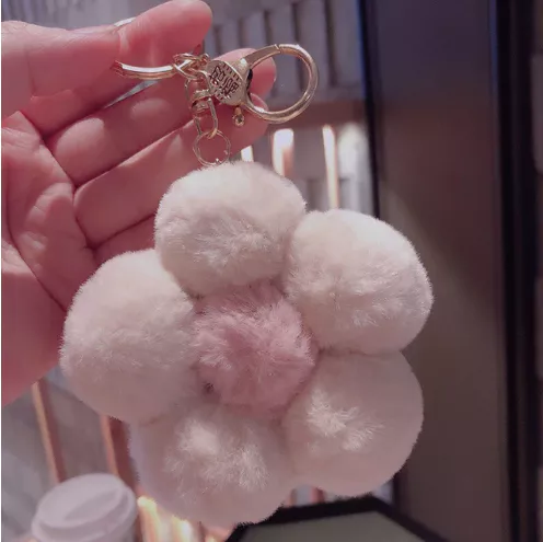 Creative New Flower Plush Ball Keychain
